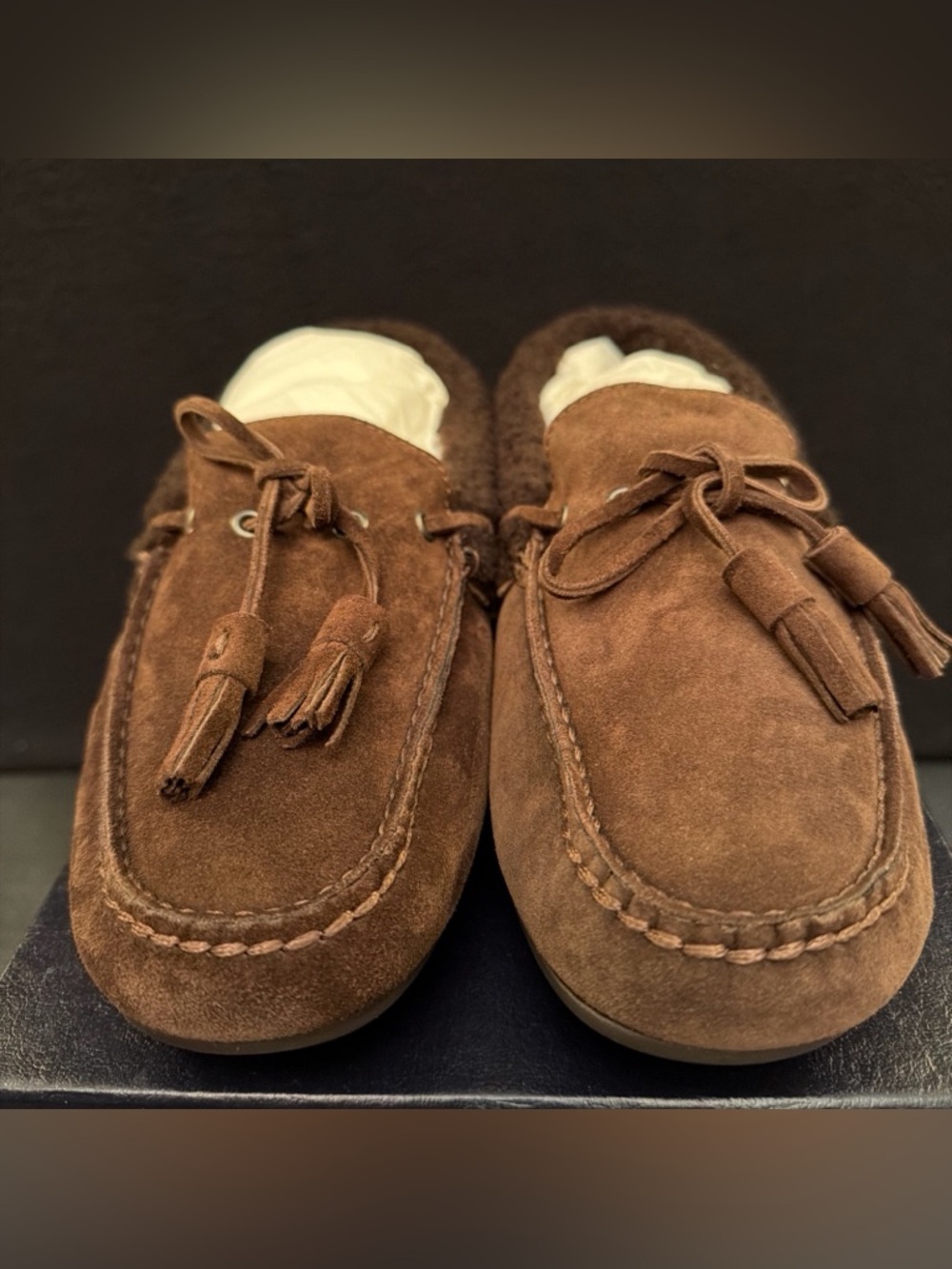 Ralph Lauren Purple Label Harold Tassel Shearling Eng Brown Mens Size 8D